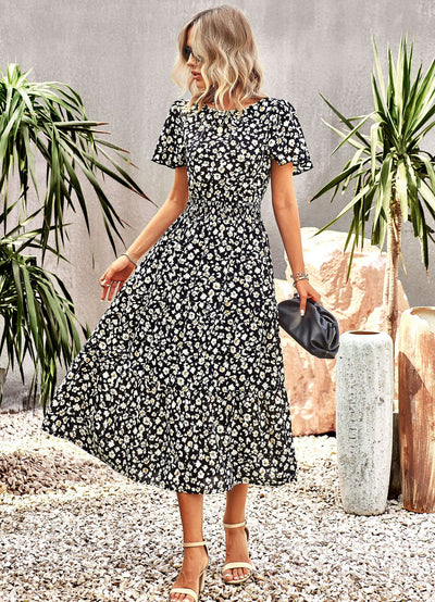 Summer Print Short-sleeved Dress