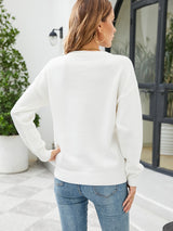 Turtleneck Printed Color Matching Sweater