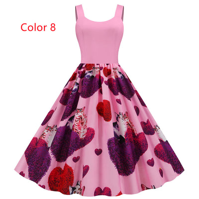 Strap Valentine's Day Printed Dress