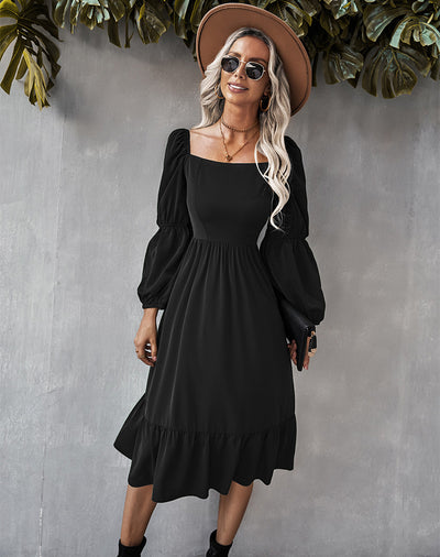 Long Sleeve Leisure Holiday Style Dress