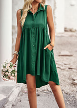 A-shaped Sleeveless Short Front and Back Dress