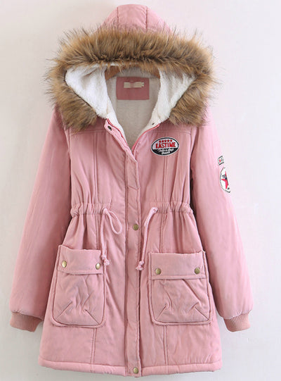 Wool Collar Hat Cotton-padded Jacket Cashmere 