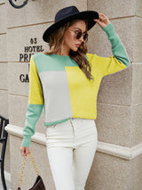 Pullover Stitching Contrast Sweater
