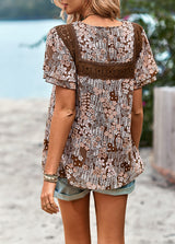 Printed Short-sleeved Round Neck Shirt