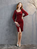 Long Sleeve Square Party Dress