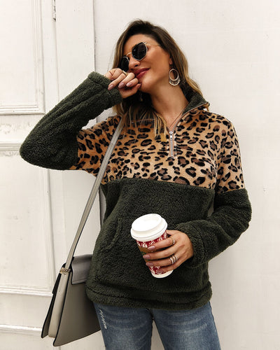 Women Long Sleeve Sweater Leopard Top
