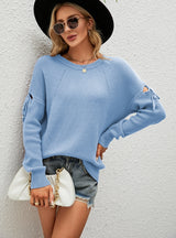 Women Lace Up Pullover sweater