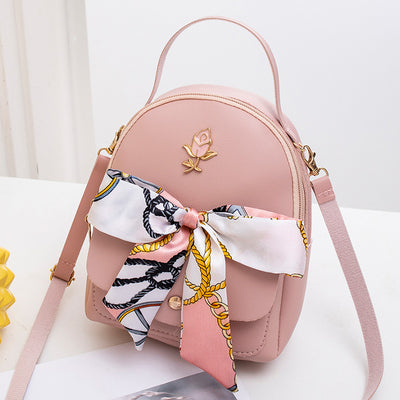 Silk Scarves Single Shoulder Pu Backpack