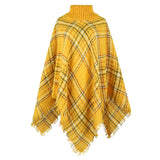 Cape Lapel Striped Colored Check Shawl