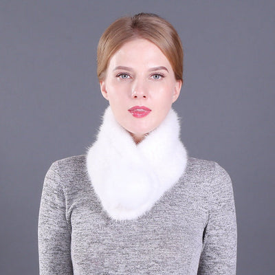 Warm Ladies Mink Fur Scarf Fox Fur Ball