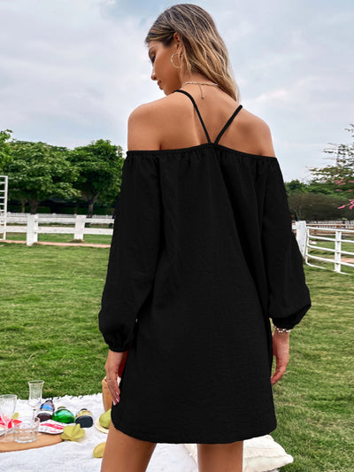 Loose Casual Straps Long Sleeve Dress