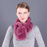 Lotus Leaf Rex Rabbit Fur Scarf Warm Fur Scarf