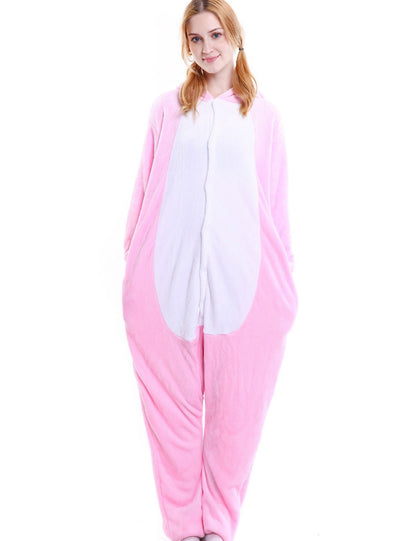 Blue Rabbit Onesies Animal Pajamas Flannel Sleepwear 