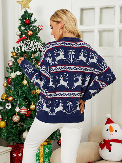 Christmas Day Pullover Loose Fawn Sweater