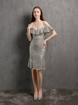 Sheath Sequins Straps Party Dress