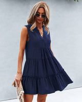 V-neck Sexy Solid Ccolor Dress