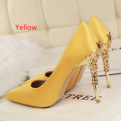 Shallow Metal Super High Heel Shoes