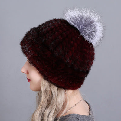 Mink Fur Hats Ladies Thickened Keep Warm