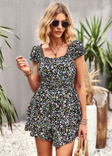 Square Neck Printed Jumpsuit