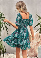 Square Neck Fashion Holiday Cake Dress