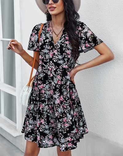 Women Printed Summer Mini Dress