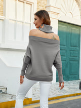 Sexy Solid Color Lapel Sweater