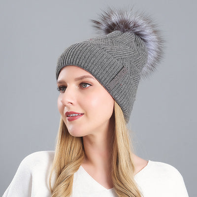 Knitted Cashmere Curling Thickened Hat
