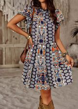 Bohemian Holiday Print Dress