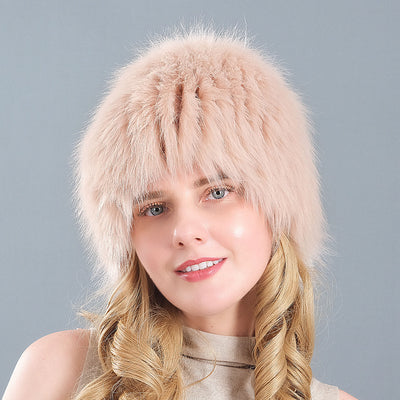Women Fox-like Fur Straw Hat