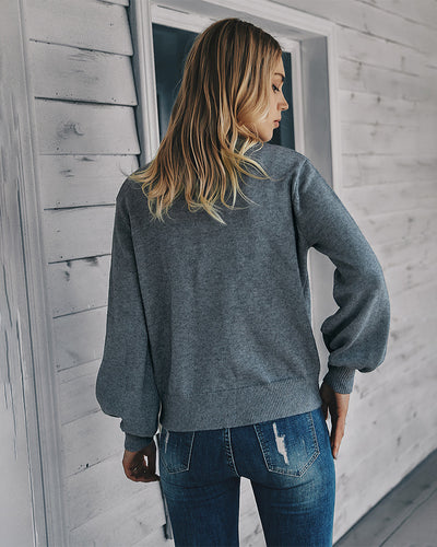 Long Sleeve V-neck Knitted Cardigan Sweater