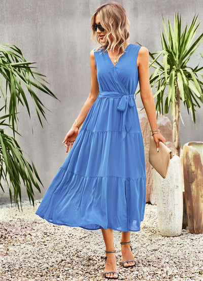 Sleeveless Swing V-neck Dress