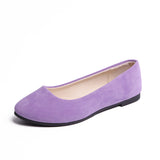 Candy-colored Suede Tips Flat Shoes