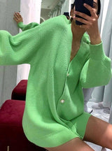 V Neck Knitted Sweater Cardigan Women