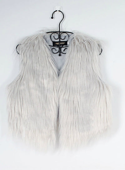 Fur Vest Women's Short Faux Fur Vest