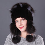 Fur Rex Rabbit Hat Winter Fashion Women