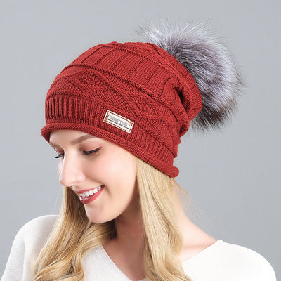 Knitted Hats Ladies Wool Hats Thickened