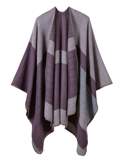 Lady Jacquard Silver Silk Shawl Scarf Cloak