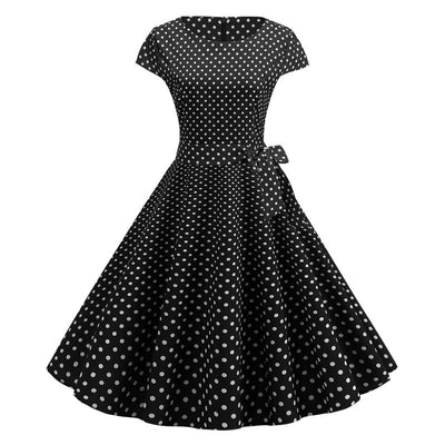 Summer Retro Cap Sleeve Dress