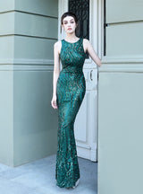 Sequined Mermaid Long Prom Dress