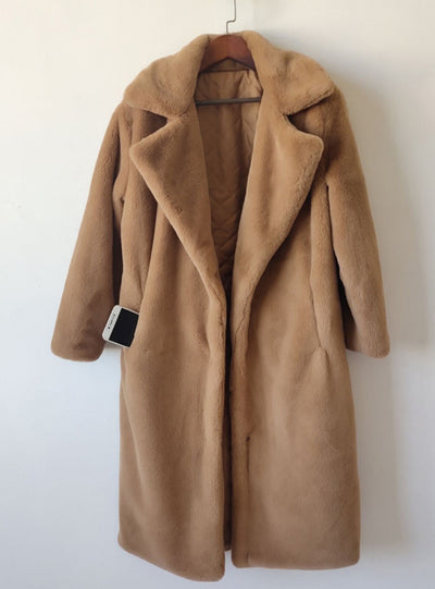 Women High Quality Faux Rabbit Fur Coat