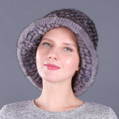 Mink Fur Hats Ear Protectors Mother's Basin Hats