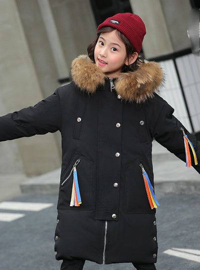 Children's Down Coat Girl's Middle Long Coat