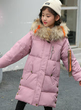 Children's Down Coat Girl's Middle Long Coat