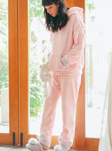 Pink Pajamas Hooded Long Sleeve Sleepwear
