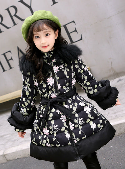 Thickened Cotton-Padded Print Down Jacket