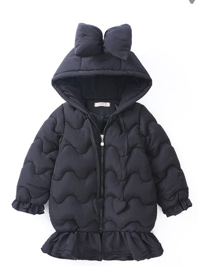 Girl's Cotton Down Bow Padded Jacket 