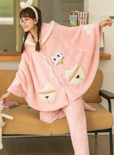 Winter Pajamas Coral Fleece Thickening Velvet Suit