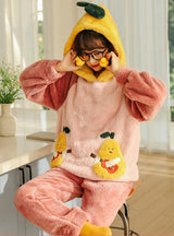 Pink Pear Winter Coral Velvet Thickening Suit