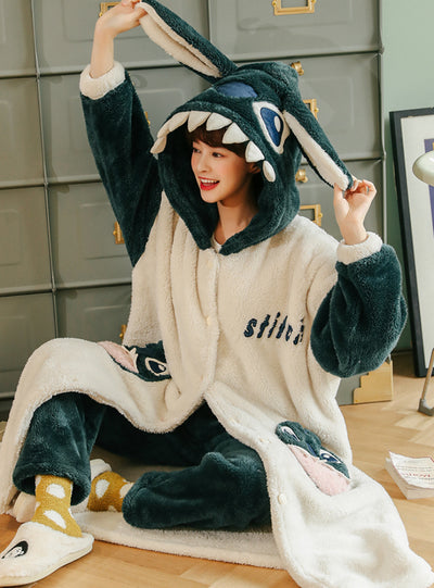 Women's Long Flannel Thick Coral Velvet