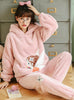 Pink Girl Coral Velvet Pajamas Female Winter